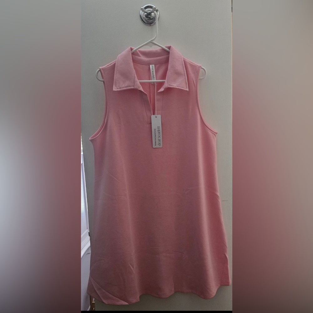 Sleeveless Pink Collared Top